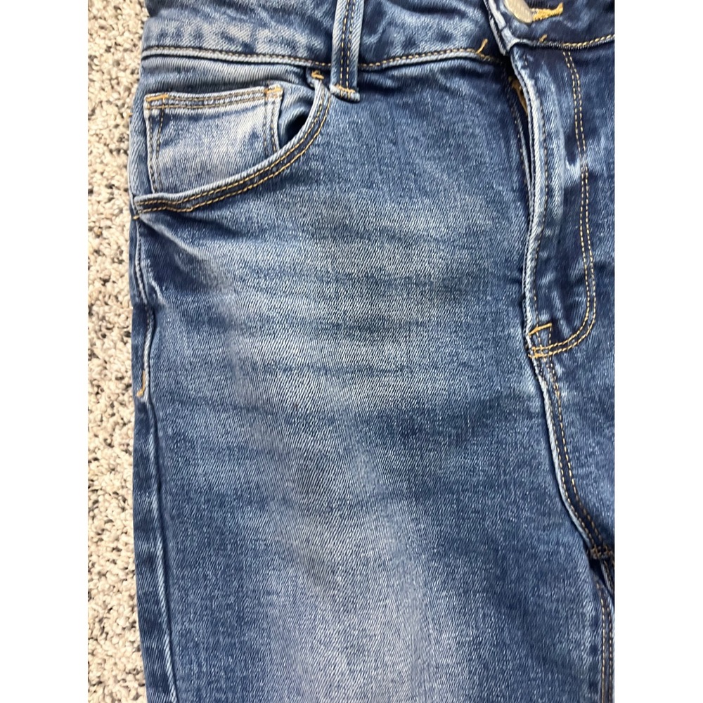 Risen Jeans Womens Blue High Rise Flare Wide Leg Raw Hem Denim RDPSize 3/26 - Picture 4 of 15